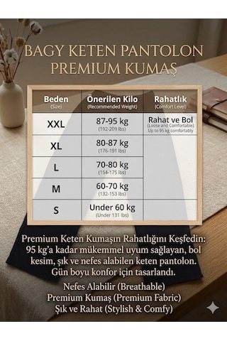 Mugees Premium Keten Bol Kesim Pantolon Siyah