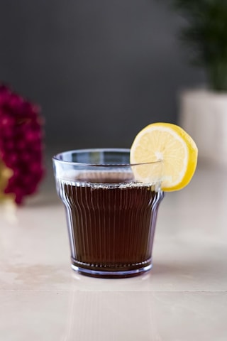 Akrilik Lacivert 6'lı Kısa Bardak & Su Meşrubat Kahve Yanı Bardağı 300 Ml Cam Değildir Lacivert