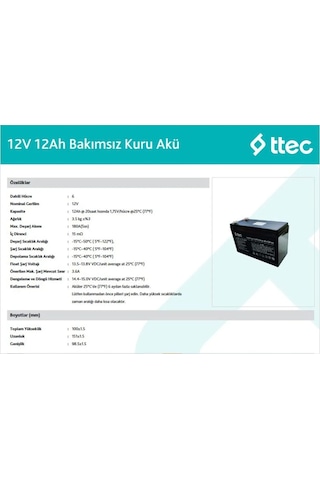 12 Volt 12 Amper Pilsan Uyumlu Oyuncak Araba Jeep Akülü Araba Aküsü Pili Batarya 12v 12ah Akü 20hr