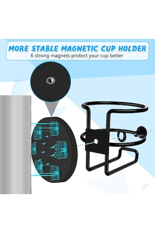 Manyetik Fincan Tutucu, Traktör Biçme Kamyonu Araba Buzdolabı İçin 1 Paket Fincan Tutucu, Mıknatıs Fincan İçecek Tutucu, Siyah