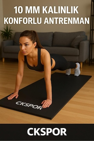 Tr 10 Mm Pilates Yoga Minderi, Spor Pilates Egzersiz Matı, Siyah Diğer