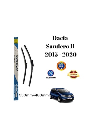 Dacia Sandero 2 2015 2016 2017 2018 2019 2020 Uyumlu Ön Cam Muz Tipi Silecek Süpürgesi Seti 550/480mm