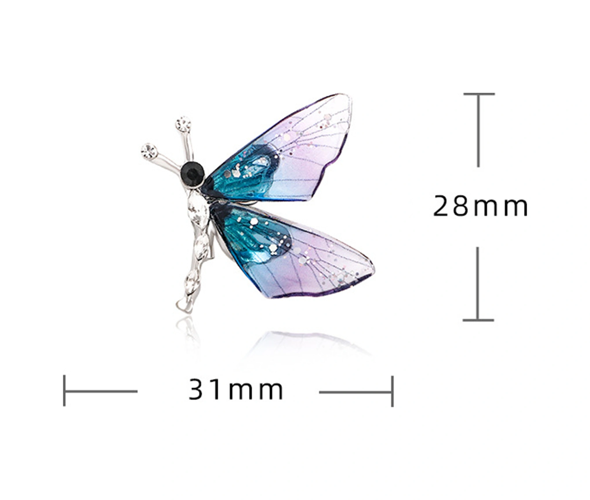 Lemestar Yeşil Yncp6120 Pınar Yapanı Bıçakçık, Yetenekli Böcek Desenli, Elmaslı Ve Kristal Takviye Edilmiş, Yüksek Kaliteli Alaşım Broş Yeşil