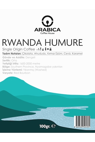 Rwanda Humure Öğütülmüş Kahve 100g Nitelikli Orta Kavrulmuş V60