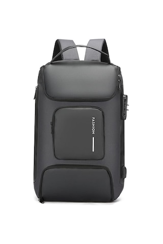 Arion-1330 Çok Amaçlı Büyük Kapasiteli Usb Şarj Portlu 15.6" Laptop Sırt Çantası Gri
