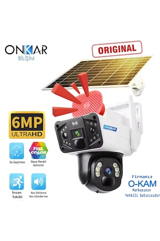 Okam 3915 6mp Çift Lens Sim Kartlı Güneş Enerjili Güvenlik Kamera