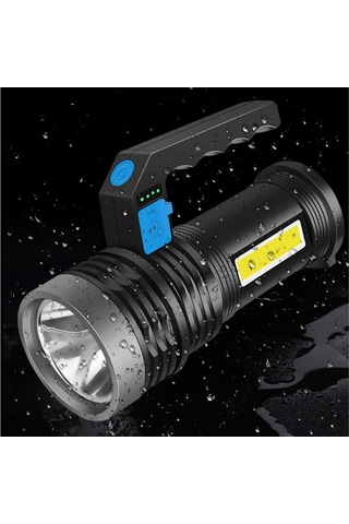 Soulader Usb Şarjlı Taşınabilir Led Projektör, Kamp Aydınlatma, Seyahat Işığı, Acil Durum Feneri, Güçlü Spot Işık, Uzun Ömürlü Pil, Dayanıklı Ve Hafif Tasarım Siyah