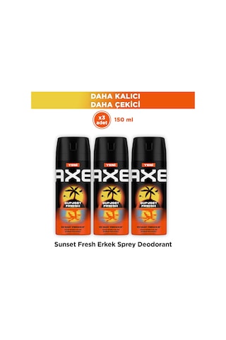 Axe Spray Erkek Deodorant Sunset Fresh 150 Ml X3