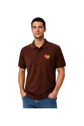 Arma Ar-ma Erkek Polo Yaka Tişört Baskisiz Basic Örme Kumaş Regular Fit %100 Pamuk 30/1 Çift Toplama Penye Pike Y31374358602 Kahverengi-k1