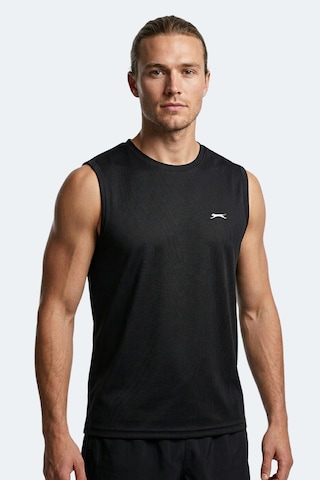 Slazenger Hazzar I Erkek Kolsuz Siyah Tişört