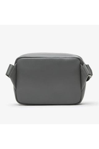 Lacoste Holiday Unisex Leather Bag 22 17 6 Hakiki Deri Ayarlanabilir Askılı Baskılı Unisex Postacı Çantası Gri