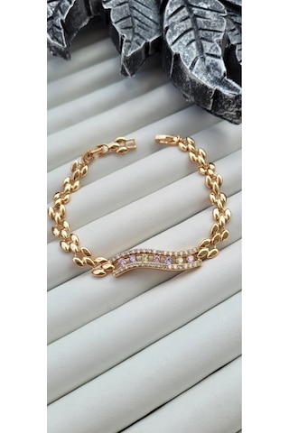 Xuping Renkli Taşlı Gold Kadın Bileklik Altın