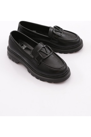 Dgn 2621153 Kadın Tokalı Loafer Ayakkabı Siyah Yankı