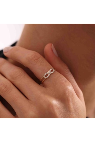 Altın Sonsuzluk Yüzük Yeni T12888 Renkli