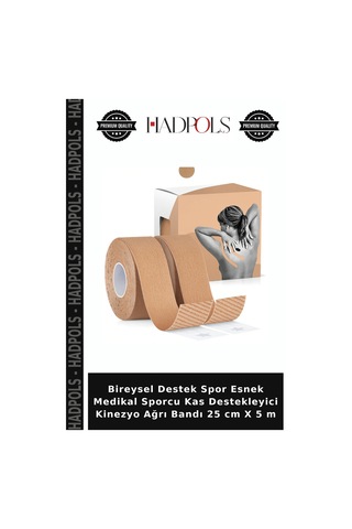 Bireysel Destek Spor Esnek Medikal Sporcu Kas Destekleyici Kinezyo Bandı 25 Cm X 5 M