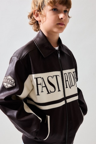 Defacto Oversize Polo Yaka Cepli Fermuarlı Suni Deri Mont Erkek Çocuk G9534a826aubn207 Kahve-bn207