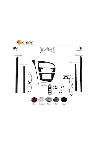 Meriç Seat Leon Ön Torpido Kaplama 18 Parça 2010-2014 (530157898)