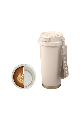 Büyük Kapasiteli Seramik Termoslar Yeniden Kullanılabilir Çift Diğer Beyaz