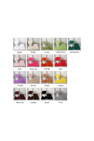 Didadodo 3 Parça Yumuşak Banyo Paspas Seti - Su Emici, Kaymaz Kapağı Ve U Şekilli Halı Haki, Kumaşlı Haki