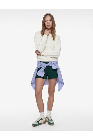 Koton Pamuklu Rahat Kalıp Şardonlu Uzun Kollu Bisiklet Yaka Sweatshirt Ekru 6sal10227ık Ekru