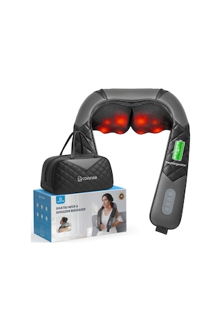 Comfıer Isı İle Shiatsu Boyun Masajı, Boyun Omuz Ağrısı İçin Elektrikli Derin Doku Omuz Masajı, Derin Yoğurma Masaj Yastığı, Ev Ofis Kullanımı, Doğum Günü Hediyeleri