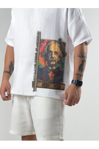 Cocopelli Portre Buldan Bej Erkek T-shirt Coc3265