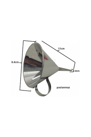 8 Cm Kolonya Hunisi Paslanmaz Huni Laboratuar Huni Metal