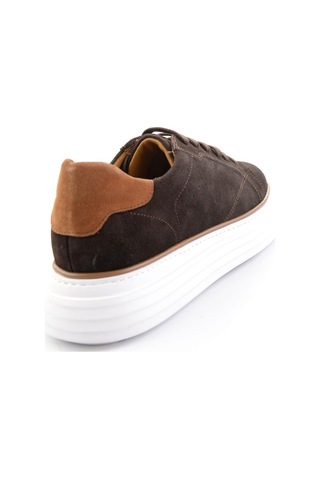 Kahve Hakiki Deri Erkek Sneaker E01811256002 Kahve