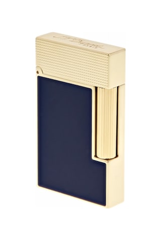 C16457 St Dupont Line 2 Blue Laquer Yellow Gold Çakmak C16457 St Dupont Line 2 Blue Laquer Yellow Gold Çakmak