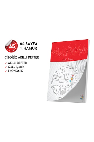Çizgisiz Not Defteri 64 Sayfa Akıllı Defter Tekli A5 Tam Beyaz Tekli Koyu Mavi, Kırmızı, Turuncu, Kahverengi, Mavi, Yeşil