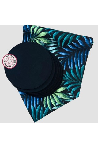 Uretti - Nebile 2034 - El Yapımı Siyah Runner - 6'lı Supla Amerikan Servisi Takım Siyah