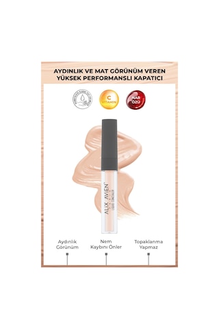 Alix Avien Aydınlık Görünüm Sağlayan Yoğun Likit Göz Altı Kapatıcısı Liquid Concealer 102 Rose Beige