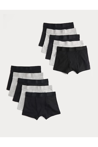 Marks & Spencer 10'lu Çocuk Boxer T71001314v Siyah