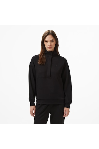 Nautica Kadın Siyah Regular Fit Sweatshirt Düz 57k605t Siyah