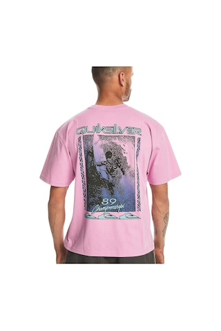 Quiksilver Back Flash Erkek Pembe Yuvarlak Yaka Tişört Pembe