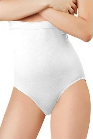 Normbody Beyaz Slip Korse Külot Yüksek Bel Beyaz