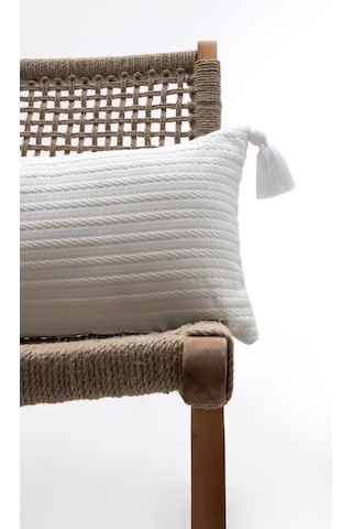 Koza Home Dolce Ekru Şönil Saç Örgü Yastık 35x55 5041