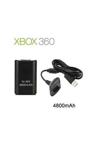 Xbox 360 Pc Uyumlu Kablosuz Analog Oyun Kolu Ve 4800mah Batarya Seti Siyah