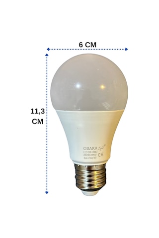 Osaka 10w 75w 3000k Günışığı E27 Duylu Dim Edilebilir Led Ampul 10 Adet