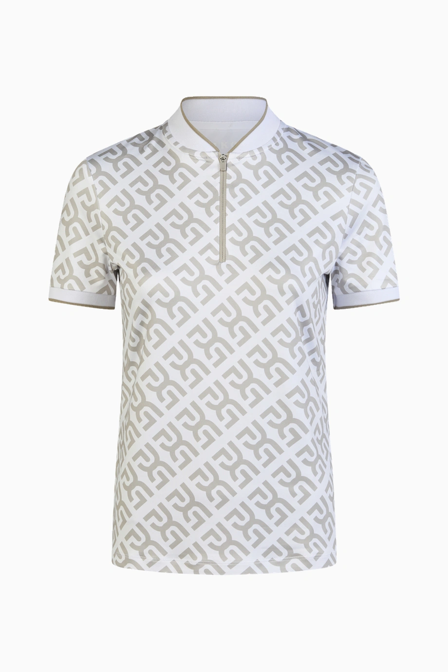 Pikeur Zip Polo Shirt 1204 Fonksiyonel Kadın Polo Yaka Spor Üst Bej