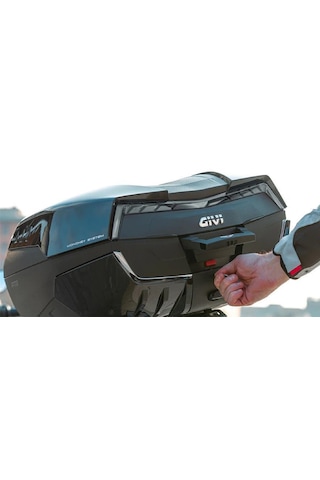 Gıvı V58nntb Motosiklet Arka Çanta Gri Reflektörlü Siyah