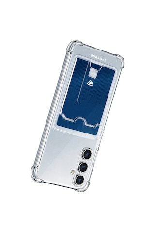 Samsung Galaxy Uyumlu A27 Kılıf Kart Şeffaf Silikon - Şeffaf Çok Renkli
