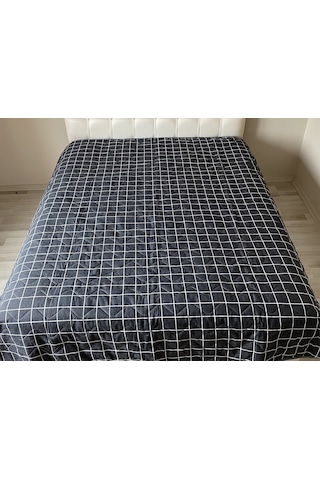 Kapitoneli Battal Boy Çok Amaçlı Örtü 200 x 220 CM Gri