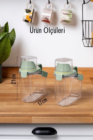 Contalı Sızdırmaz Erzak Saklama Kabı / 1100 Ml / Yeşil - Tekli Yeşil