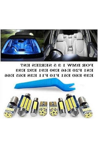Flybuy Araba Led Iç Aydinlatma Kiti Canbus Bmw 1 3 5 Serisi E87 E81 F20 E46 E90 E91 6000k Buz Mavisi F10 10-16 -13p 1 Adet 1 Adet