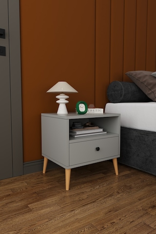 Modern Çekmeceli Komodin Şifonyer %100 Mdf Çok Amaçlı Organizer Kmd02 Kül Gri