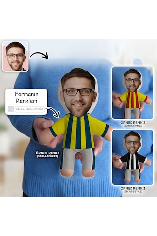 Bk Gift Kişiye Özel Forma Rengini Belirle Fotoğraflı Taraftar  Bebek Yastık Çok Renkli
