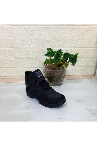 Sky Blue Siyah 0050 Fermuarlı Bağacaklı Kaymaz Erkek Bot 001