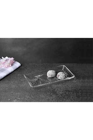 Paşabahçe Madlen Dikdörtgen Tatlı Tabağı - 2'li - 22cmx12cm 2ligülçerçeveligold
