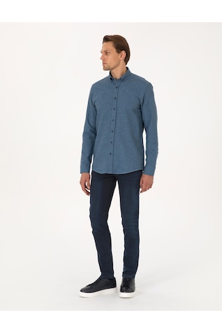 Pierre Cardin Erkek Mavi Gömlek Desenli 50311562-vr036 Mavi